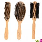 Brosse cheveux en bois, poils naturel de sanglier