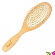 Brosse cheveux ovale plate en bois, picots en bois