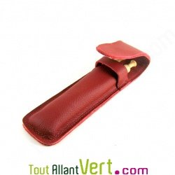Etui en cuir rose ancien avec 1 Stylo et 1 porte-mine r�tractables