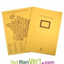 Cahier recycl� jaune Grands carreaux 48p A4 carte de France