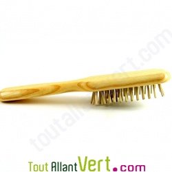 Brosse cheveux rectangulaire en bois  Tek, picots en bois