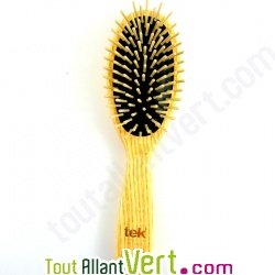 Brosse cheveux ovale petit mod�le en bois  Tek, picots en bois