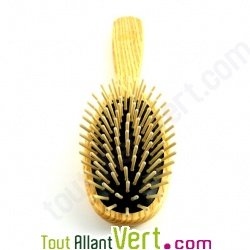 Brosse cheveux ovale petit mod�le en bois  Tek, picots en bois