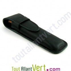 Etui en cuir vert avec 1 Stylo et 1 porte-mine r�tractables