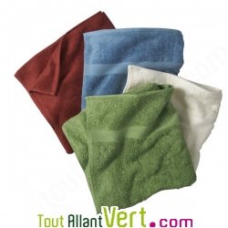 Serviette mains 30x50cm rouge en �ponge 100% coton bio