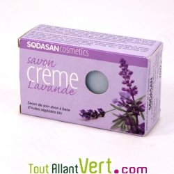 Savon bio Sodasan huiles essentielles, v�g�tales et beurre de karit� bio, 100gr