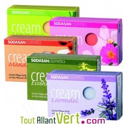 Savon bio Sodasan huiles essentielles, v�g�tales et beurre de karit� bio, 100gr