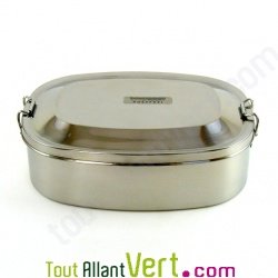 Boite casse-crote ou goter en inox, 19 x 14 cm