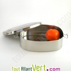 Boite casse-crote ou goter en inox, 19 x 14 cm