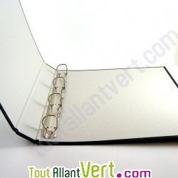 Classeur recycl� noir, 4 anneaux, dos 3 cm