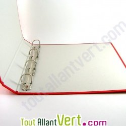 Classeur recycl� rouge, 4 anneaux, dos 3 cm