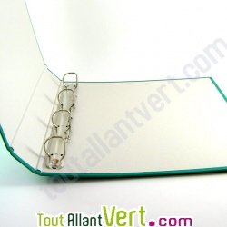 Classeur recycl� vert, 4 anneaux, dos 3 cm