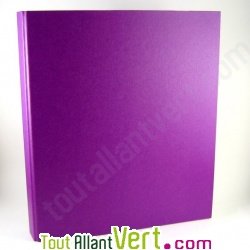 Classeur recycl� violet, 4 anneaux, dos 3 cm