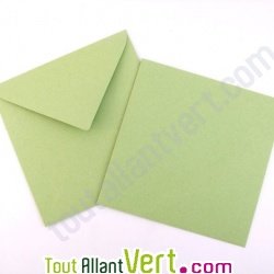 Enveloppes recycl�es 15x15 cm, pistache, Couleur de Provence, 100g, lot de 50