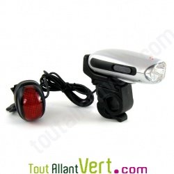 Lampe vlo  dynamo avant et arrire, 3 leds puissantes