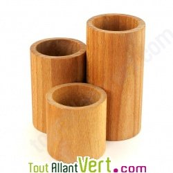 Pot � crayons x3 en bois de h�tre