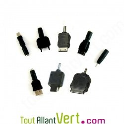 8 adaptateurs pour chargeur de t�l�phone et USB
