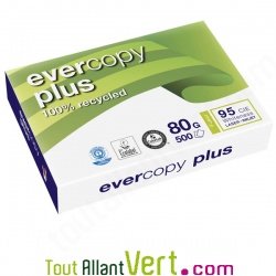 Papier recycl� A4 Blanc Evercopy Plus 80g/m2, ramette de 500 feuilles