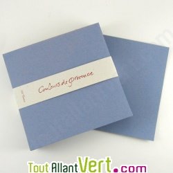 Cartes recycl�es 14x14 cm, bleu, Couleur de Provence, 175g, lot de 100