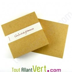 Cartes recycl�es 14x14 cm, brun, Couleur de Provence, 175g, lot de 100