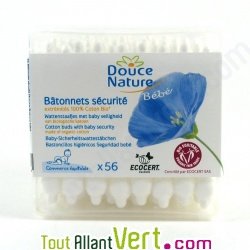 B�tonnets s�curit� oreilles enfants, coton bio x56