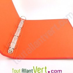 Classeur 4 anneaux carton recycl�, rouge Forever, dos 4 cm