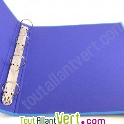 Classeur 4 anneaux carton recycl�, bleu clair Forever, dos 4 cm
