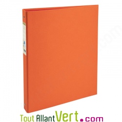 Classeur 4 anneaux carton recycl�, orange Forever, dos 4 cm