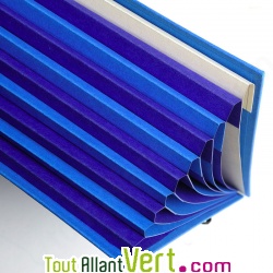 Trieur 9 compartiments bleu, dos extensible, A4+ recycl�, Forever