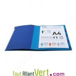 Trieur 9 compartiments bleu, dos extensible, A4+ recycl�, Forever