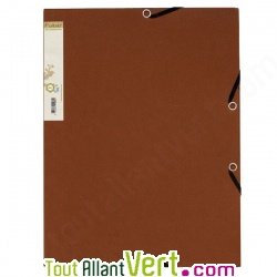 Chemise 3 rabats + �tiquette, recycl�, chocolat Forever