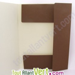 Chemise 3 rabats + �tiquette, recycl�, chocolat Forever