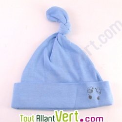 Bonnet b�b� en coton bio, bleu