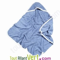 Sortie de bain coton bio, 100x100 cm et capuche
