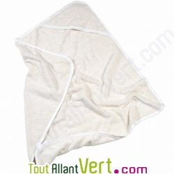 Sortie de bain coton bio, 100x100 cm et capuche