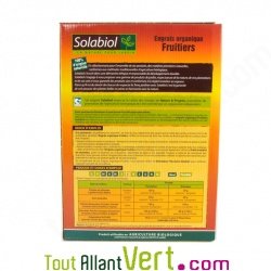 Engrais organique Fruitiers 1,5kg, Solabiol avec stimulateur croissance racinaire