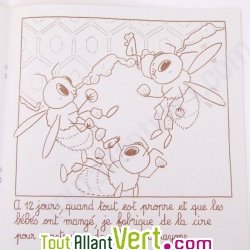 Cahier  colorier Buzy, histoire des abeilles en papier recycl