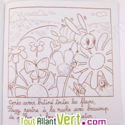 Cahier  colorier Buzy, histoire des abeilles en papier recycl