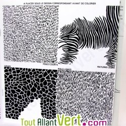 Cahier � colorier en relief, les animaux d\'Afrique, en papier recycl�