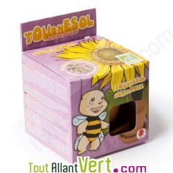 Pot terre cuite enfant + terreau et graines bio, 12 cm