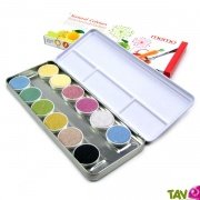 Boite 12 peintures  l'eau couleurs naturelles