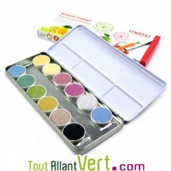 Boite 12 peintures � l\'eau couleurs naturelles