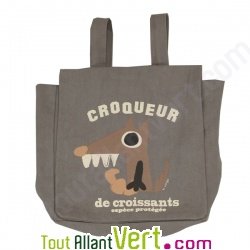 Sac � dos enfant en coton bio Croqueur de croissants, 23 x 23 x 7,5 cm