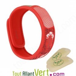 Bracelet anti-moustiques aux huiles essentielles Parakito Fleurs et Rouge