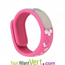 Bracelet anti-moustiques aux huiles essentielles Parakito Fleur Rose