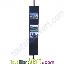 Album photo accord�on carton recycl� bleu, 17,5x12 cm