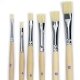 Pinceau plat bois non trait� naturel , soies de porc