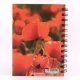 Carnet spirale recycl� lign�, coquelicot 12,5 x 17,5 cm