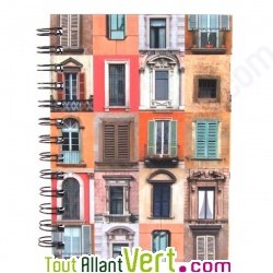 Carnet spirale recycl� lign�, fen�tre 12,5 x 17,5 cm