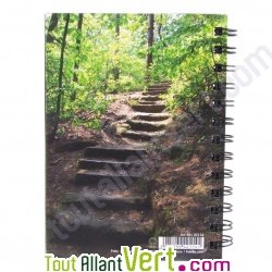 Carnet spirale recycl� lign�, escalier 12,5 x 17,5 cm